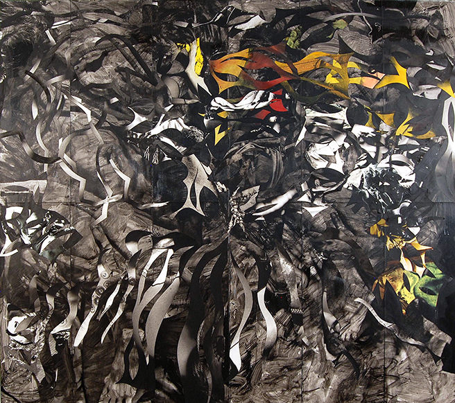 Aberration 5, 2013, 84x96, mixed media on canvas