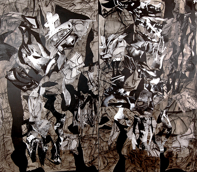 Aberration 6, 2013, 84x100, mixed media on canvas