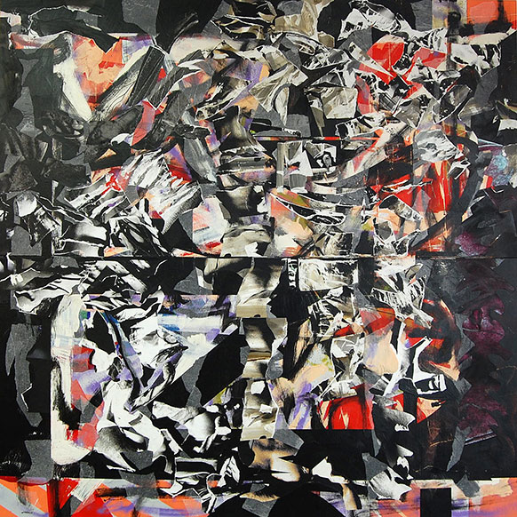 Addiction 3, 2013, 84x84, mixed media on canvas