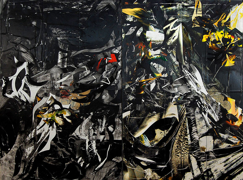 Addiction 1, 2013, 72x100, mixed media on canvas