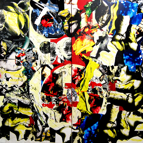 Theatre of the Absurd 38, 2023, 84x84, mixed media on canvas